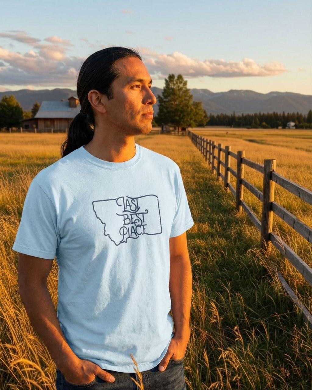 Big Sky Blue-Dyed Tee Men's Tee | Last Best Place