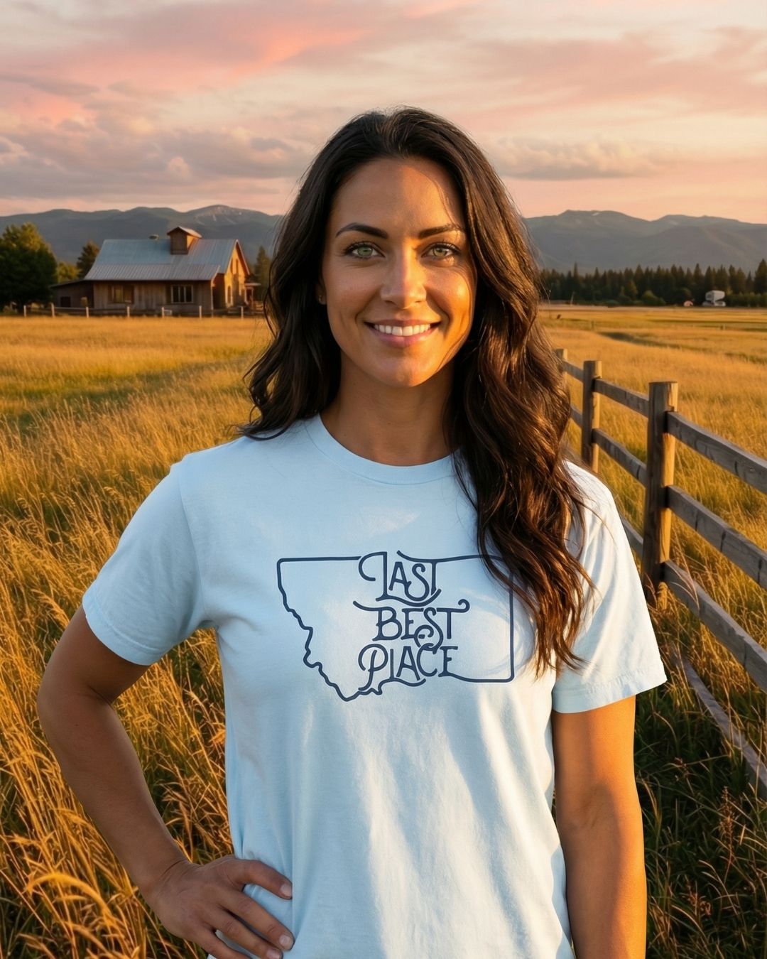 Big Sky Blue-Dyed Tee Women's Tee | Last Best Place