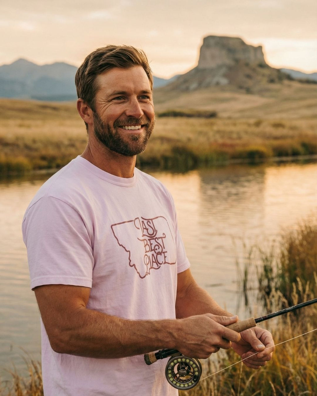 Montana Pink River Rock Men's Tee | Last Best Place