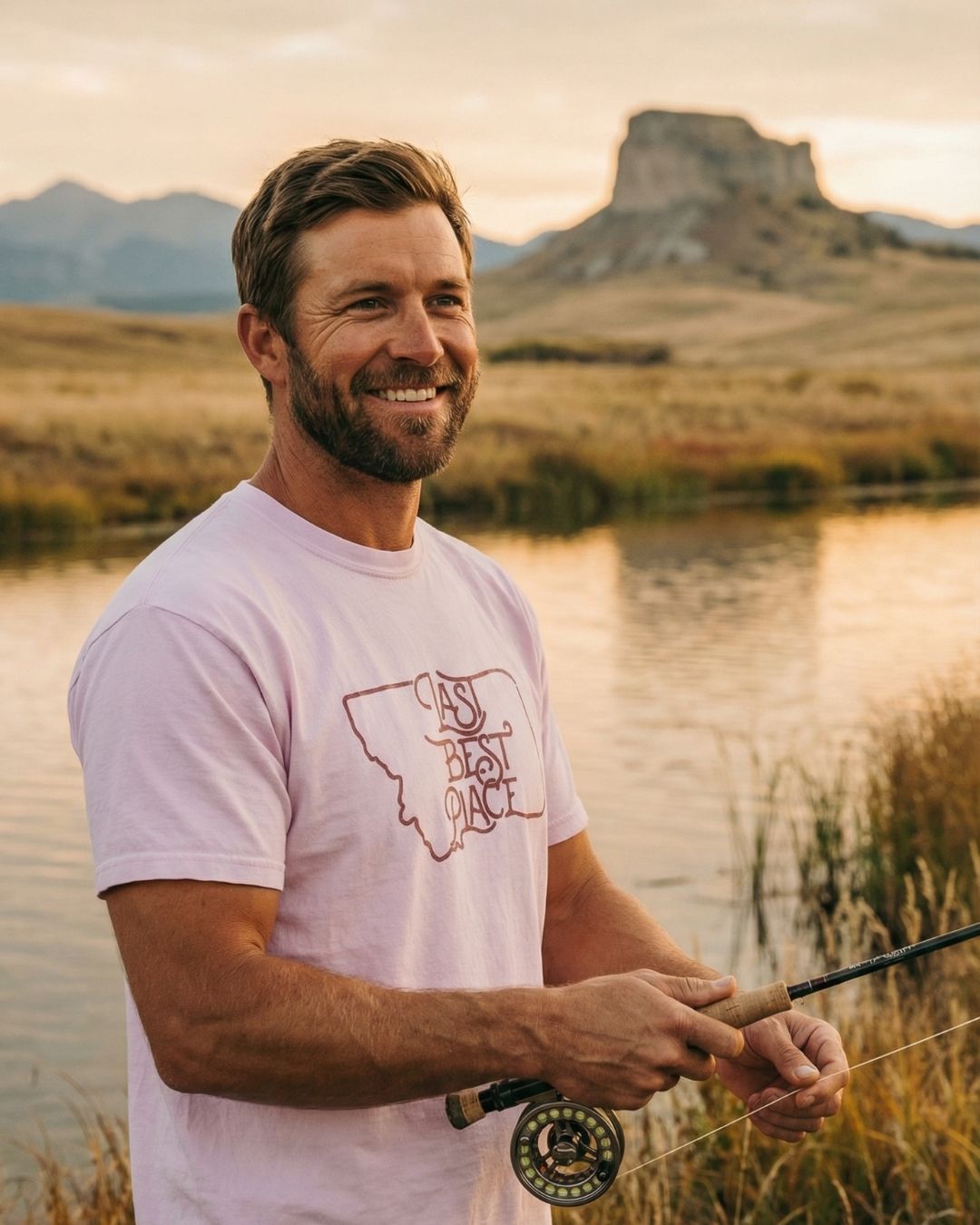 Montana Pink River Rock Men's Tee | Last Best Place